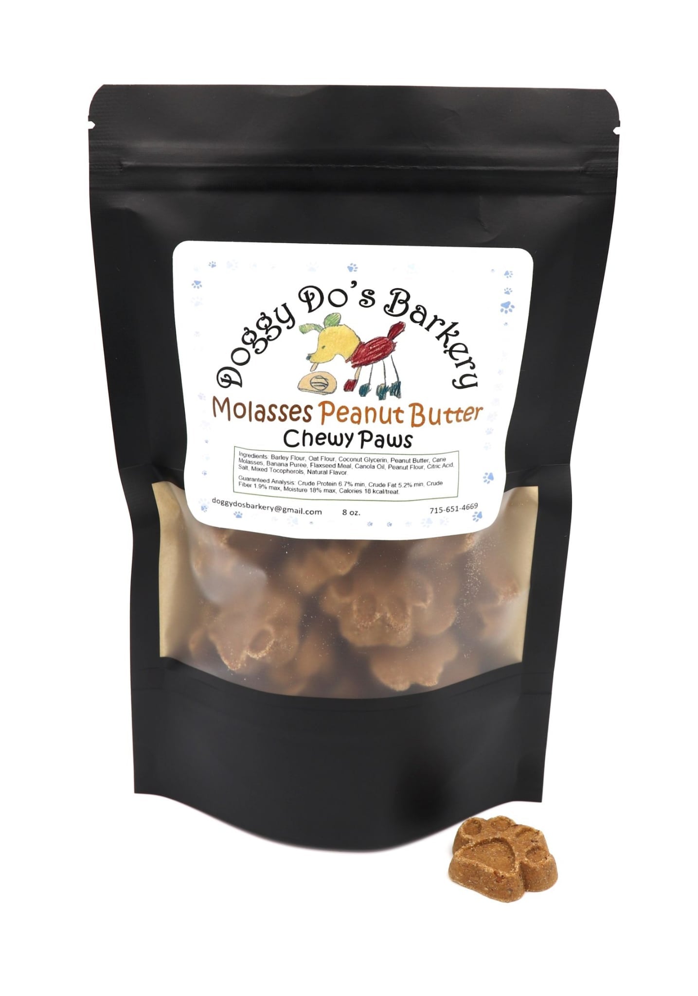 Molasses Peanut Butter Chewy Paws